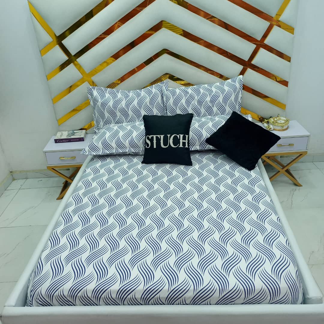 100% EGYPTIAN COTTON BLUE WAVE 7/7 BEDSHEET