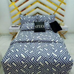100% EGYPTIAN COTTON NAVY MAZE 7/7 DUVET SET