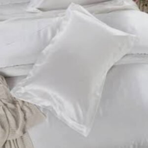 PLAIN SILK WHITE PILLOWCASE ONLY (2 IN A PACK)