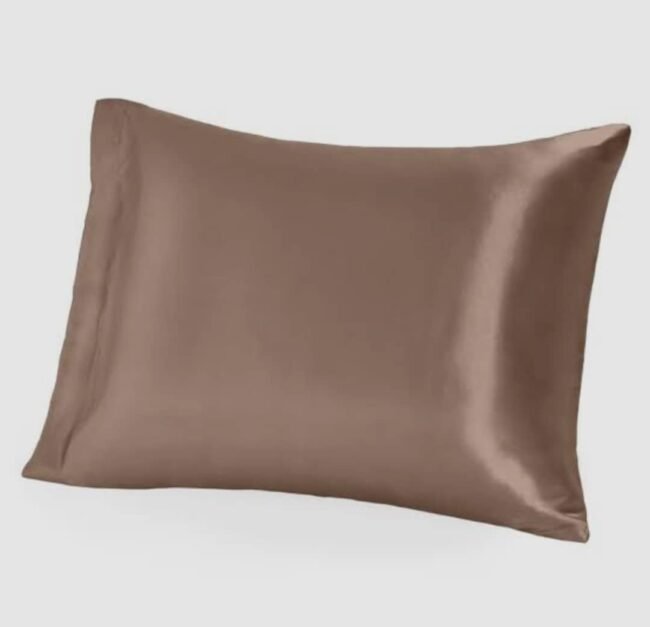 PLAIN SILK BROWN PILLOWCASE ONLY (2 IN A PACK)
