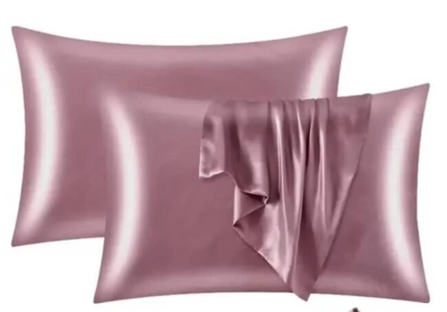 PLAIN SILK BLUSH PINK PILLOWCASE ONLY (2 IN A PACK)