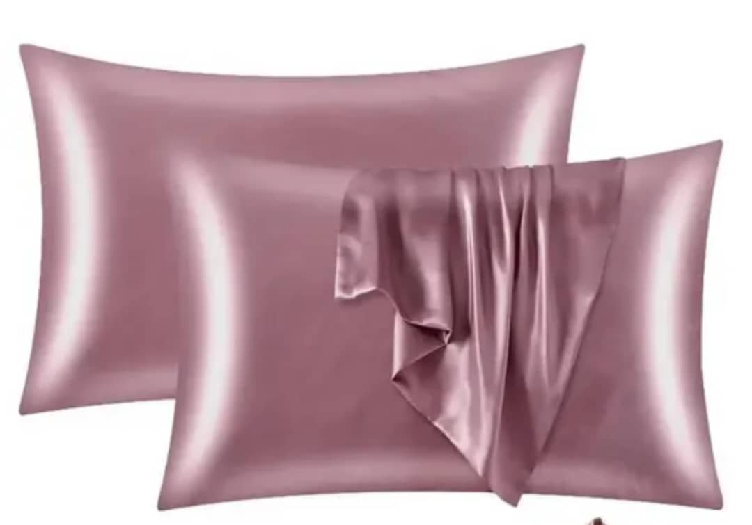 PLAIN SILK BLUSH PINK PILLOWCASE ONLY (2 IN A PACK)