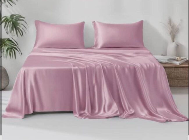 PLAIN SILK BLUSH PINK PILLOWCASE ONLY (2 IN A PACK) - Image 3