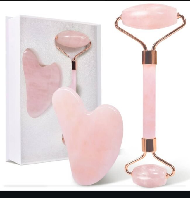 DOUBLE HEADED ROLLER AND GUA FACE MASSAGER
