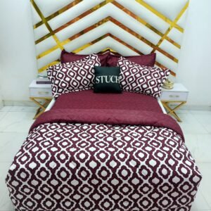 WINE DIAMOND COMBO (WINE BEDSHEET) 7/7 DUVET SET