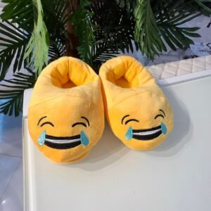 LAUGH EMOJI UNISEX FLUFFY SLIPPERS (FREE SIZE FITS UPTO SIZE 42)