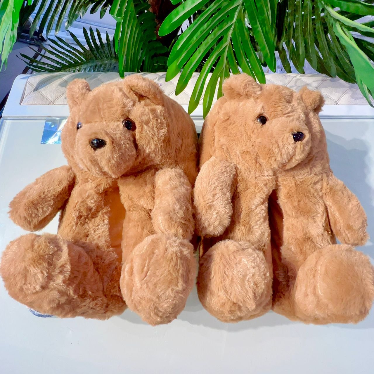 BROWN TEDDY UNISEX FLUFFY SLIPPERS (FREE SIZE FITS UPTO SIZE 44)
