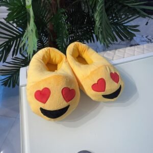 LOVE EYES EMOJI UNISEX FLUFFY SLIPPERS (FREE SIZE FITS UPTO SIZE 42)