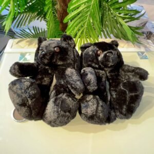 BLACK TEDDY UNISEX FLUFFY SLIPPERS (FREE SIZE FITS UPTO SIZE 44)