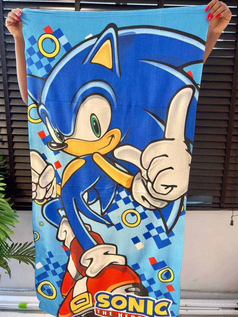 LIGHT BLUE SONIC KIDS LARGE TOWEL 28/51 INCHES