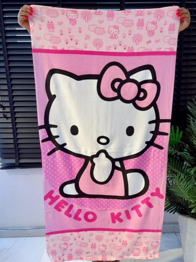 PINK HELLO KITTY KIDS LARGE TOWEL 28/51 INCHES