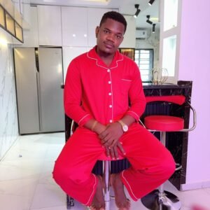 RED UNISEX LONG SLEEVES ADULT PYJAMAS (MEDIUM SIZE 6-10)