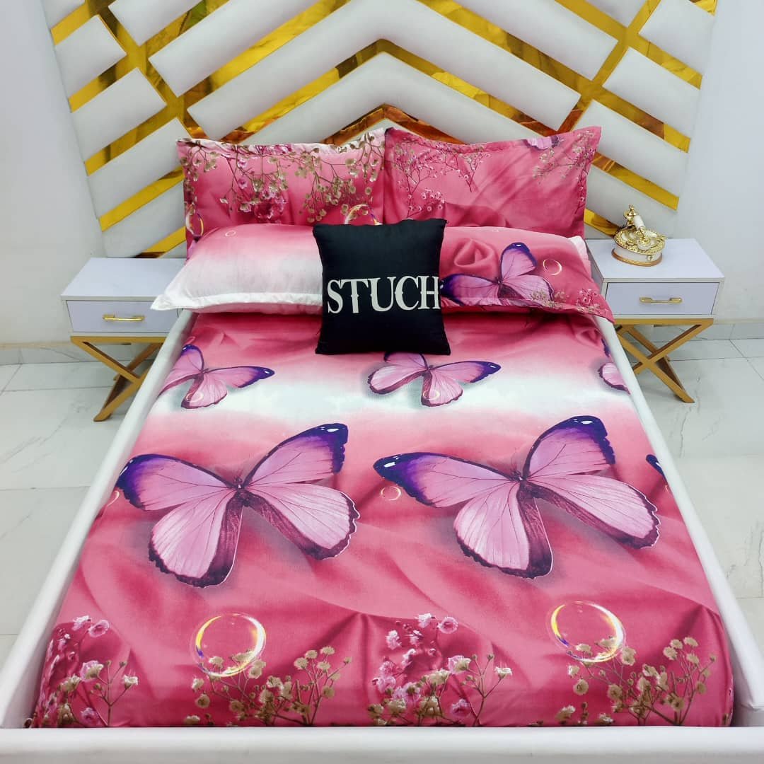 PINK BUTTERFLY  EXTRALARGE BEDSHEET(IN PRODUCTION)