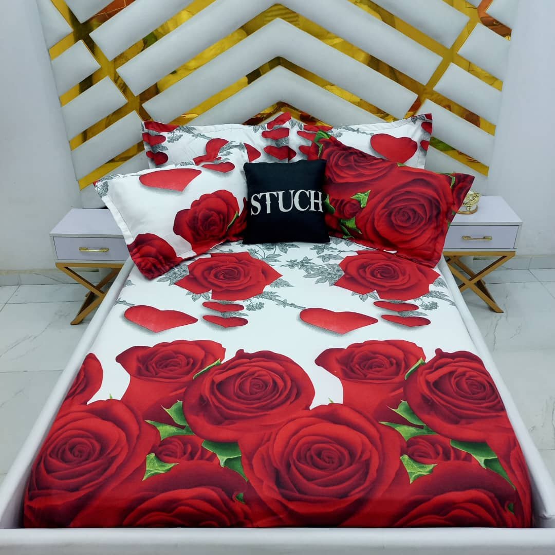 RED 3D ROSE  EXTRALARGE BEDSHEET(IN PRODUCTION)
