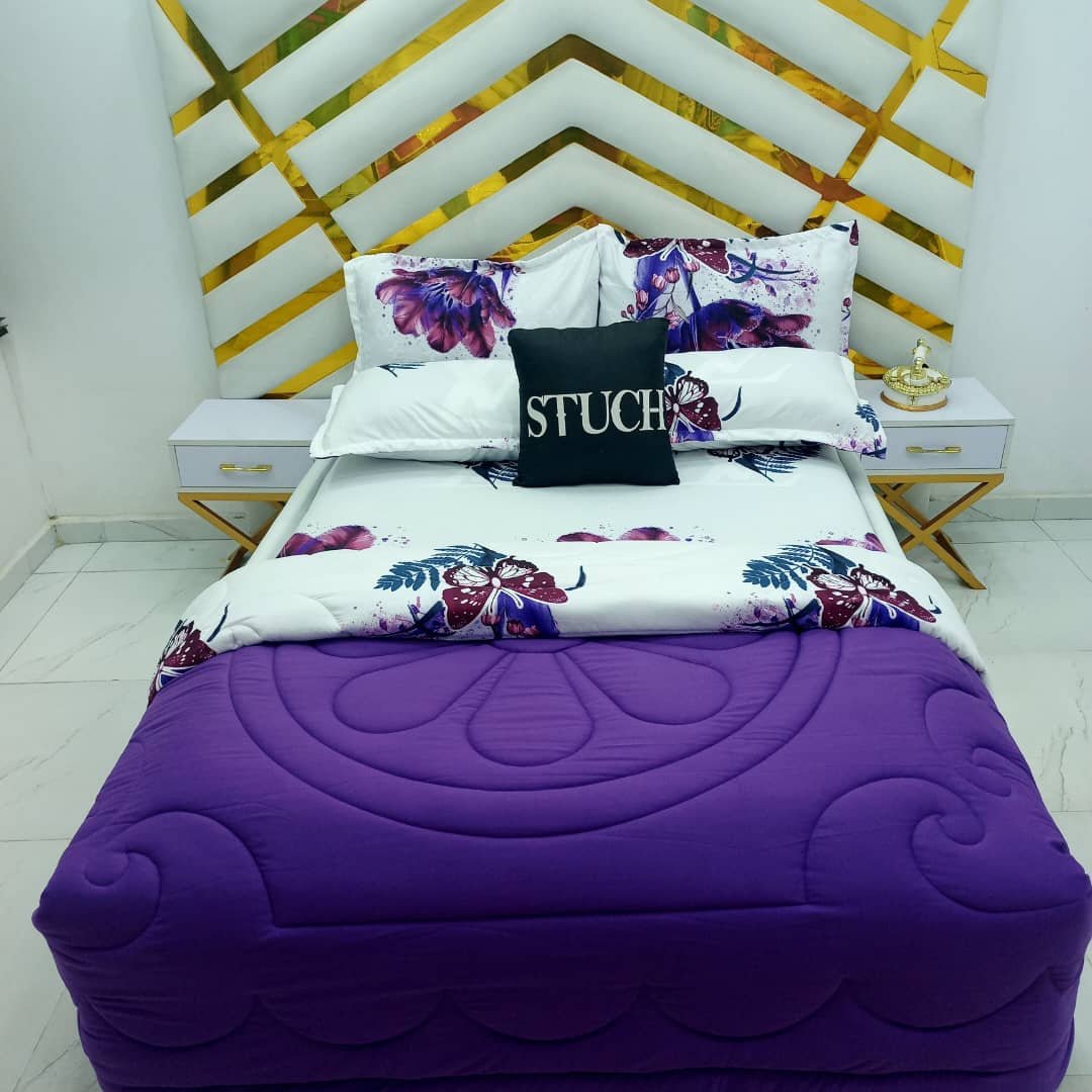 COMBINED PURPLE WITH WHITE ASTER 7/7 DUVET SET