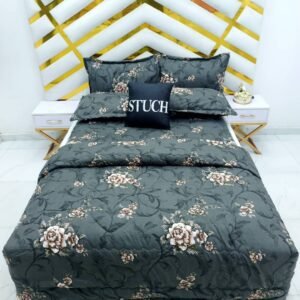 GRAY CHOCO FLOWER 7/7 DUVET SET
