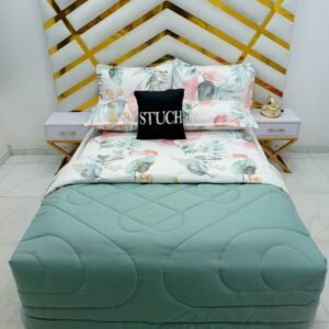 COMBINED GREEN WITH GREEN PEACH PALM 7/7 DUVET SET