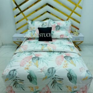 GREEN PEACH PALM 7/7 DUVET SET