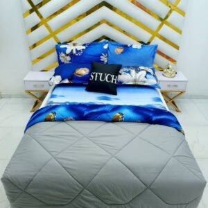 COMBINED ASH WITH BLUE LOTUS 7/7 DUVET SET