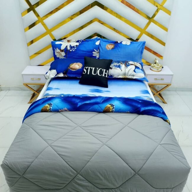 COMBINED ASH WITH BLUE LOTUS 7/7 DUVET SET