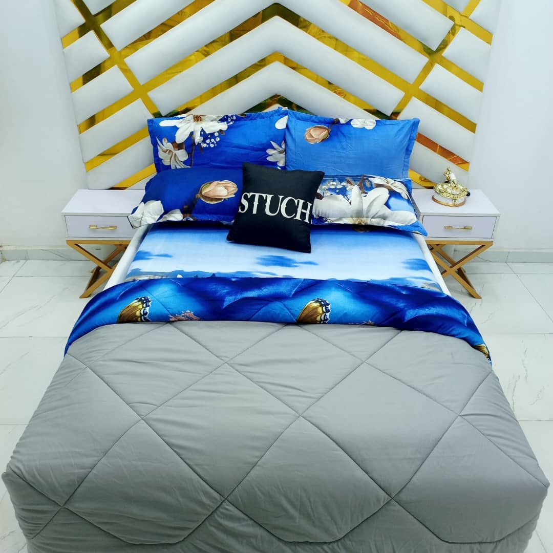 COMBINED ASH WITH BLUE LOTUS 7/7 DUVET SET