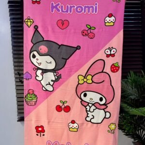 PINK KUROMI KIDS LARGE TOWEL 28/51 INCHES