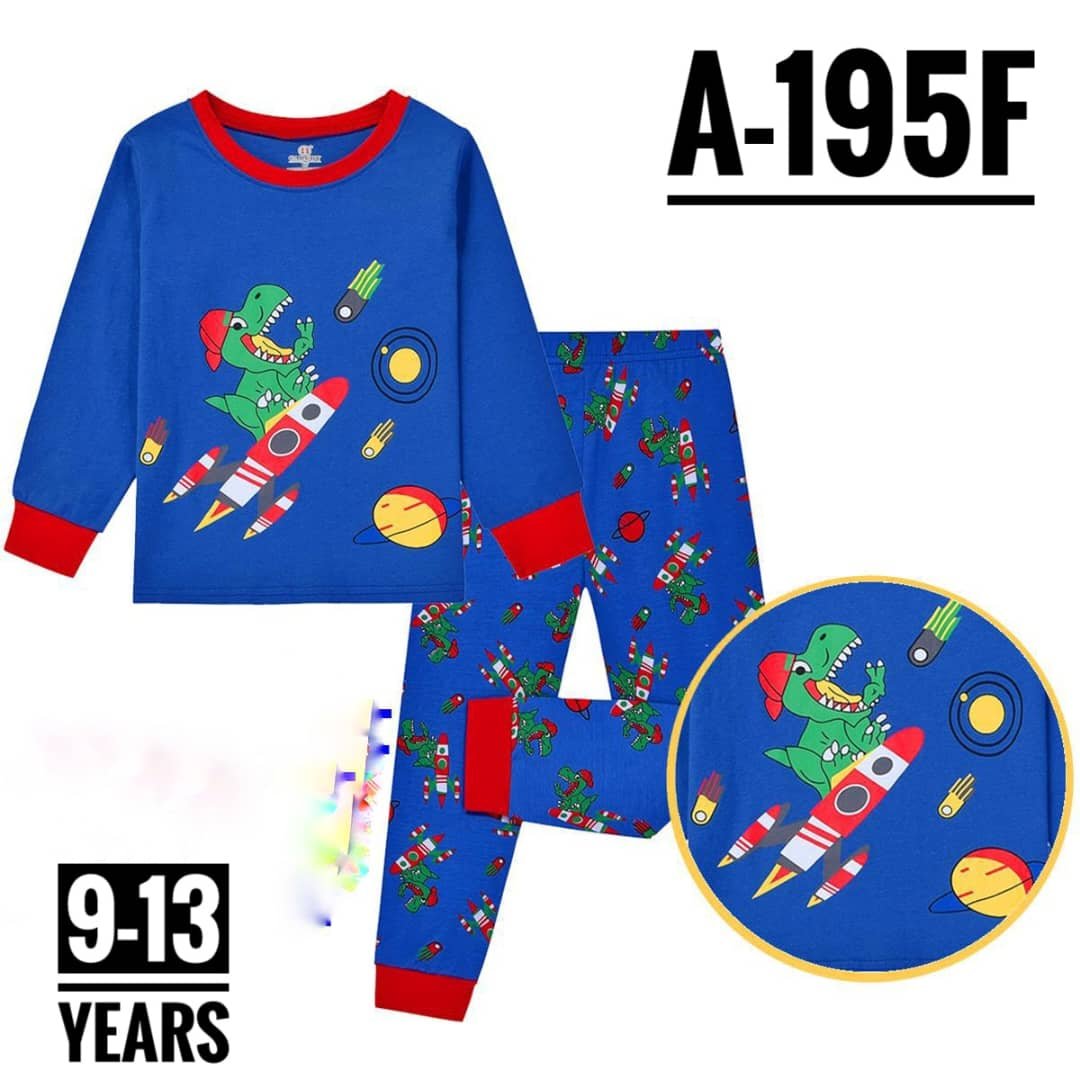 A-195F BLUE SPACE  AGE 11 PYJAMAS