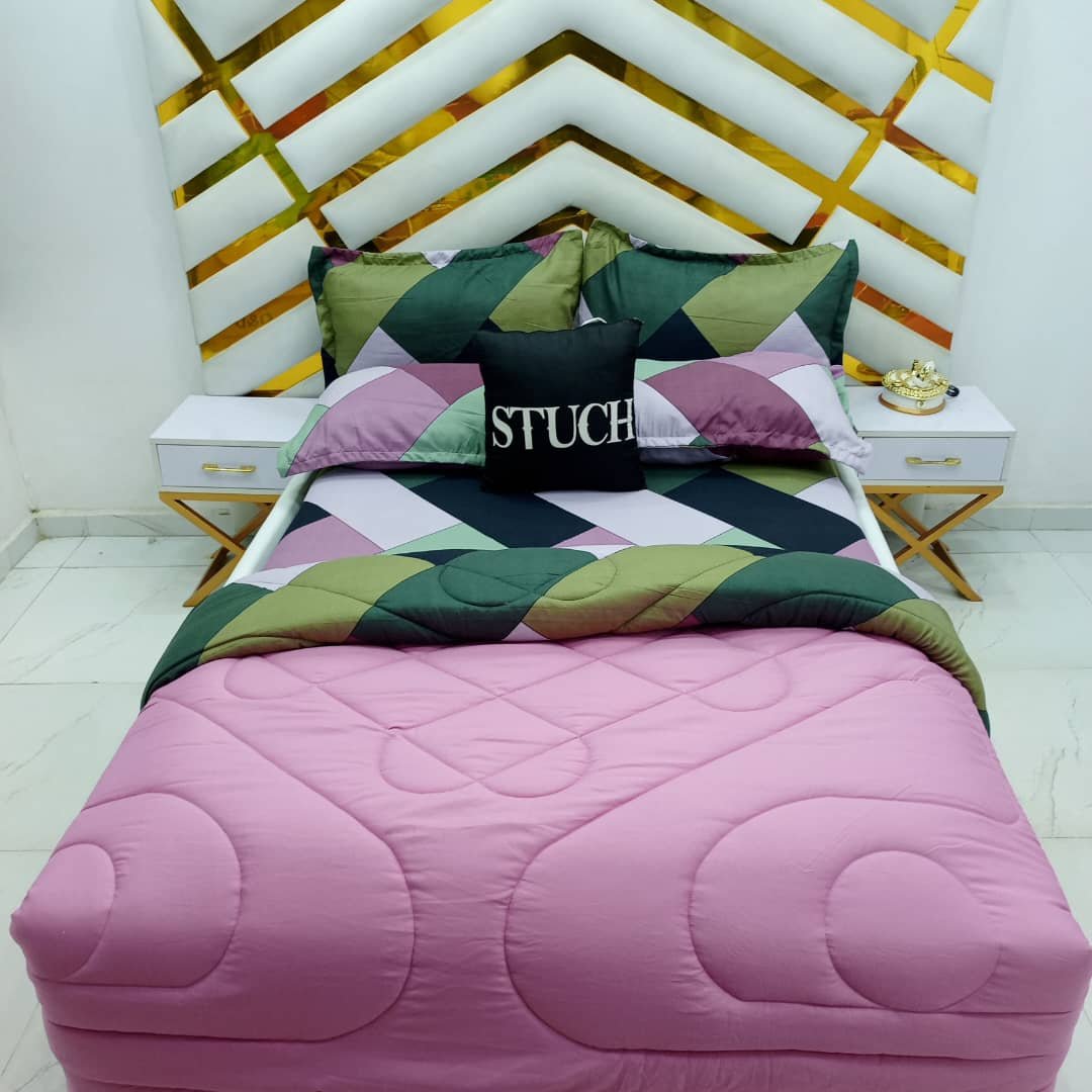 COMBINED PINK WITH PURPLE RECT 7/7 DUVET SET