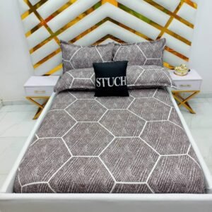 SLL3 BROWN HEXAGON  7/7 BEDSHEET