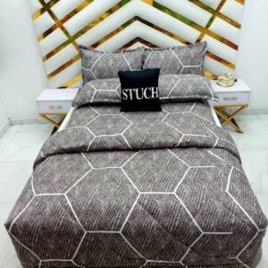BROWN HEXAGON 7/7 DUVET SET
