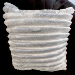 GRAY FUR THROW PILLOW