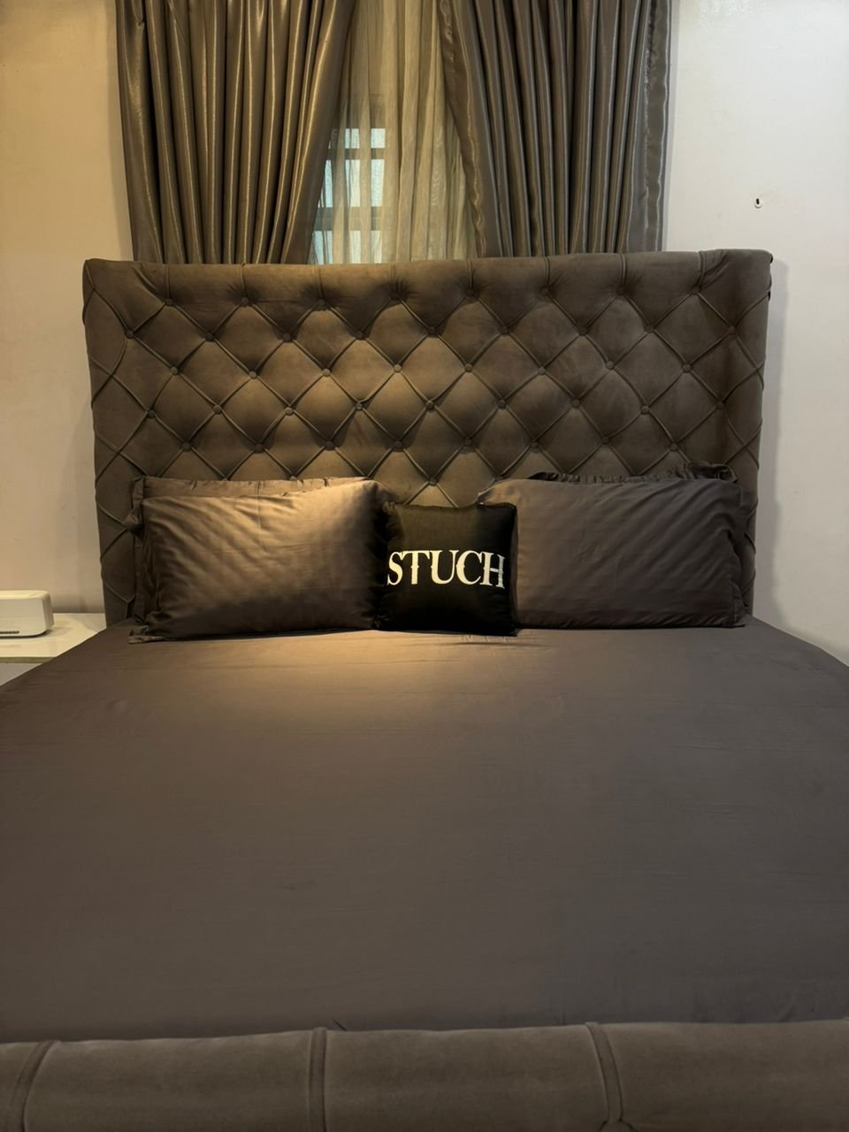 EGYPTIAN STANDARD 100% COTTON PLAIN DARK ASH 7 by 7 BEDSHEETS