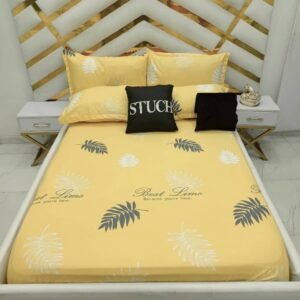 100% EGYPTIAN COTTON YELLOW FERN  7/7 BEDSHEET