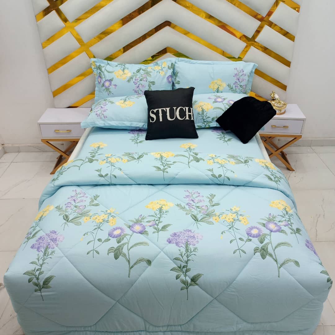 100% EGYPTIAN COTTON BLUE SNOWY 7/7 DUVET SET