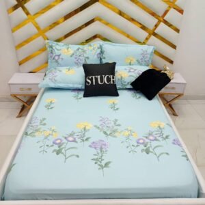 100% EGYPTIAN COTTON BLUE SNOWY 7/7 BEDSHEET