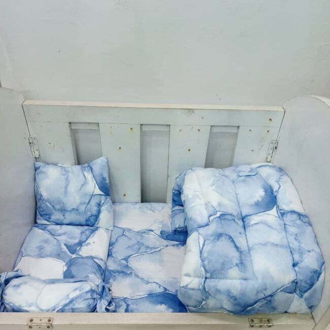 062 BLUE MARBLE BABYCOT SET