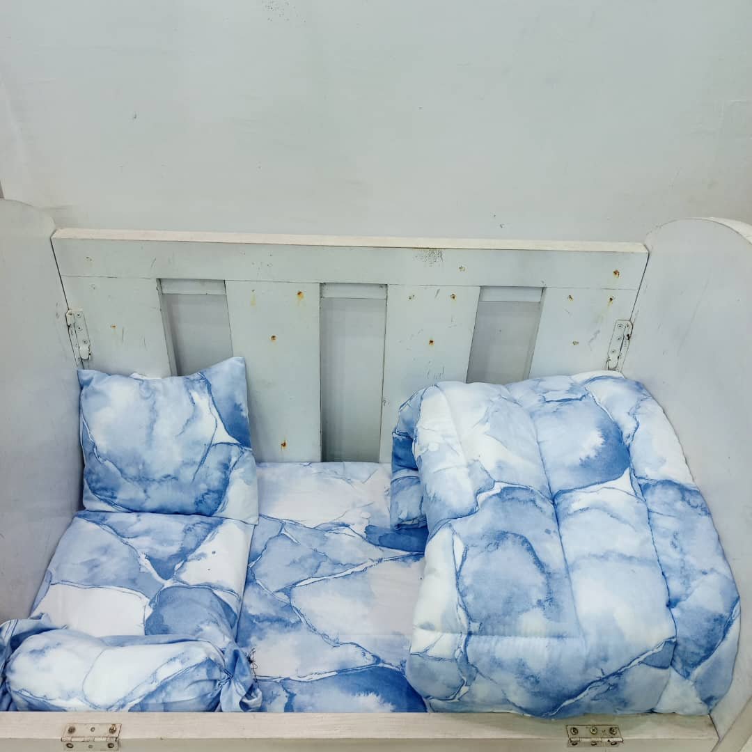 062 BLUE MARBLE BABYCOT SET