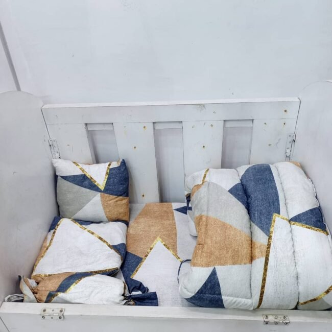 064 GOLD GRAY ANGLE BABYCOT SET