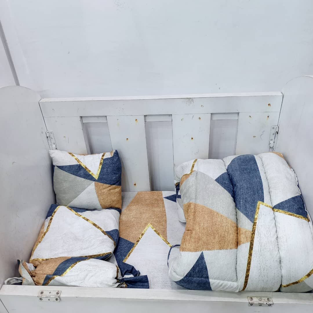 064 GOLD GRAY ANGLE BABYCOT SET