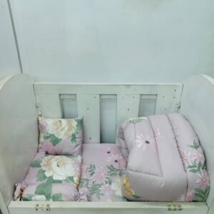 063 PEACH FLOWER  BABYCOT SET