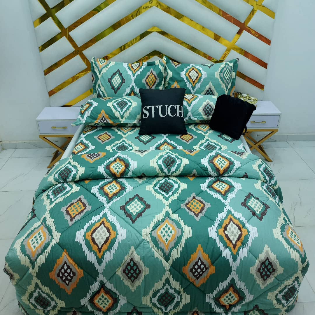 100% EGYPTIAN COTTON GREEN SPADE 7/7 DUVET SET