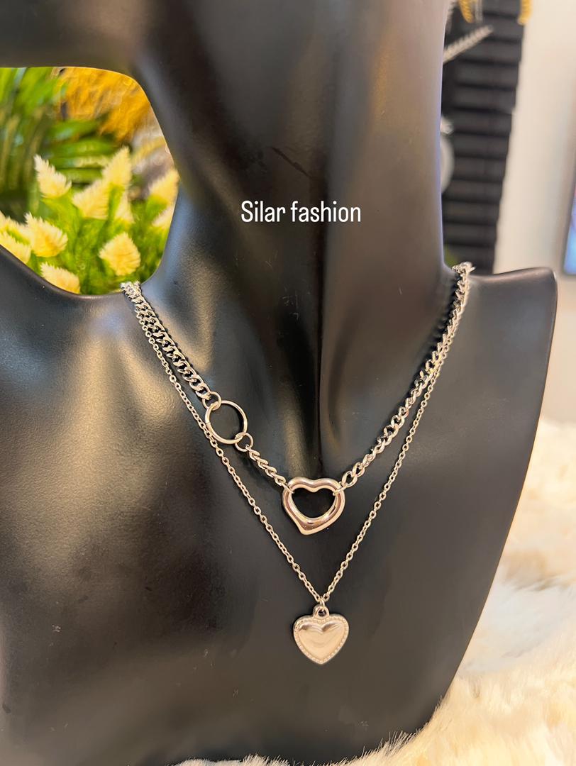 SILVER LAYERED NECKLACE 1302