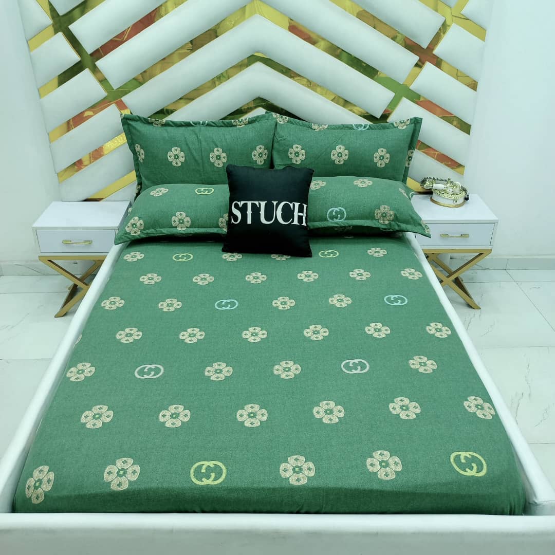 SEL5 GREEN FLOWER 7/7 BEDSHEET