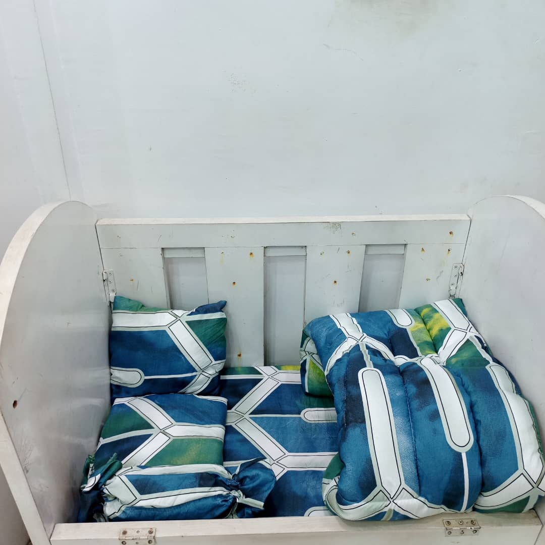 129 GREEN WEAVE BABYCOT SET