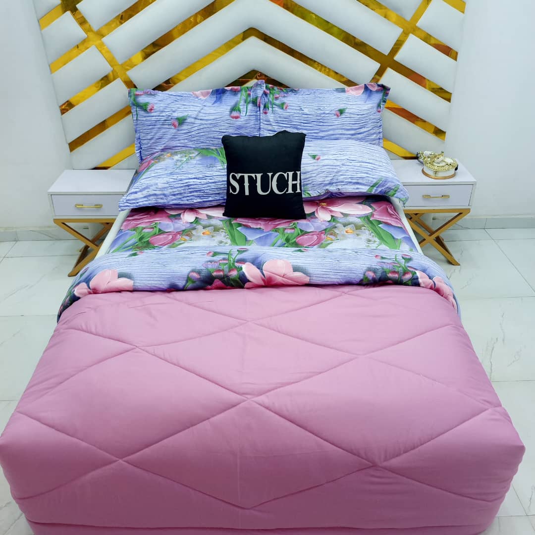 COMBINED PINK WITH PINK ROSE 7/7 DUVET SET