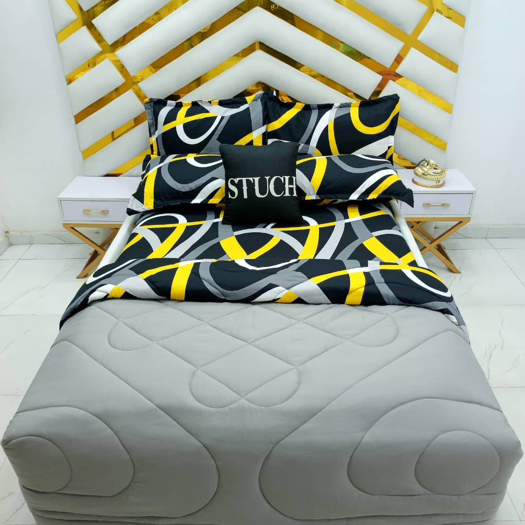 COMBINED ASH WITH BLACK INTERWINE 7/7 DUVET SET