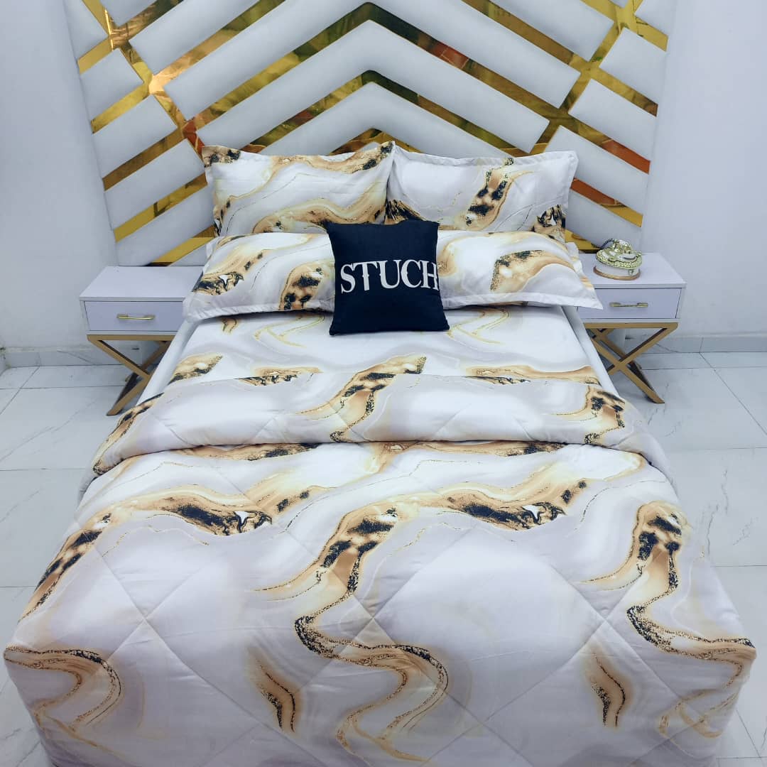 GOLD MABLE 4/6 DUVET SET (WITH TWO PILLOWCASE)