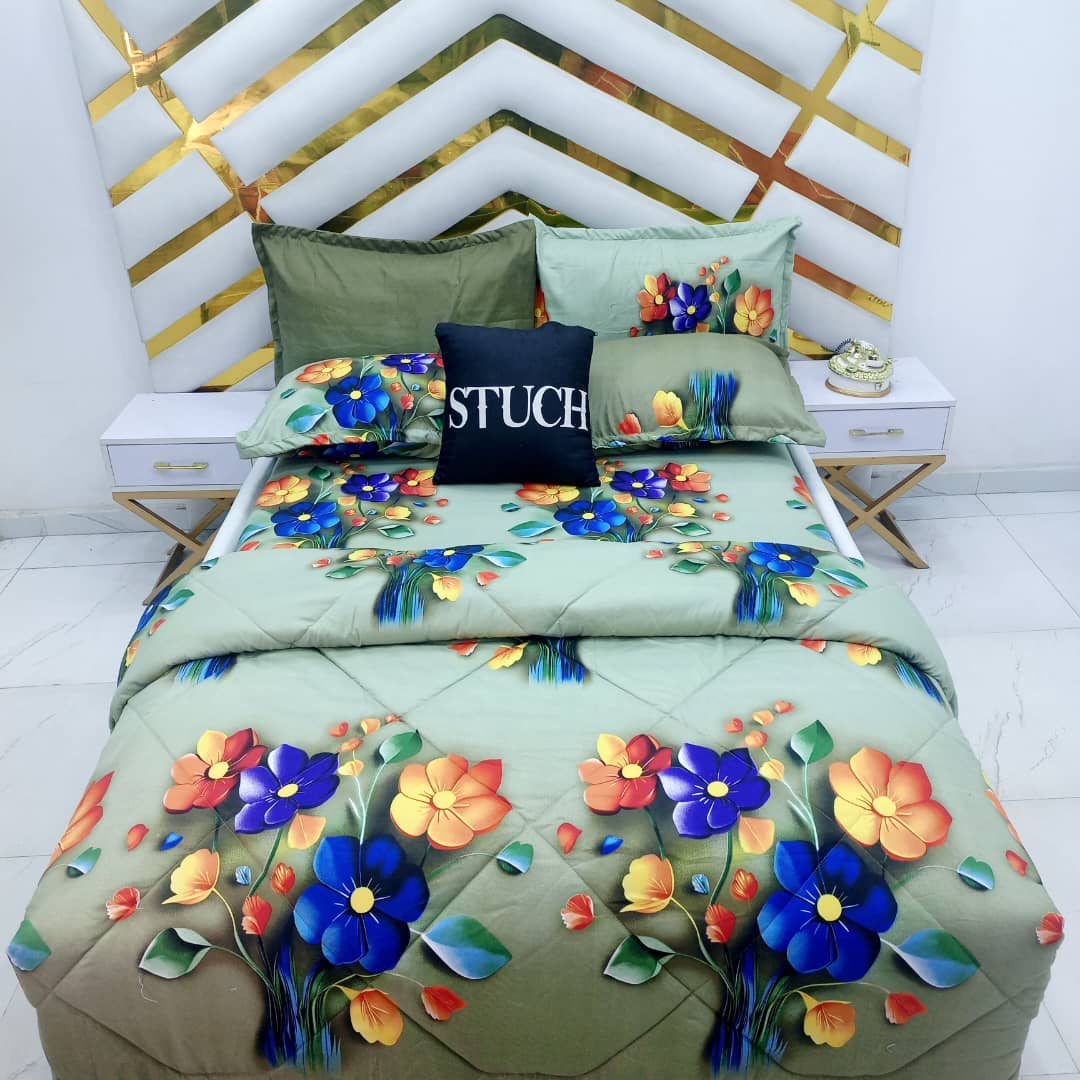 COLORFUL FLOWER 4/6 DUVET SET (WITH TWO PILLOWCASES)