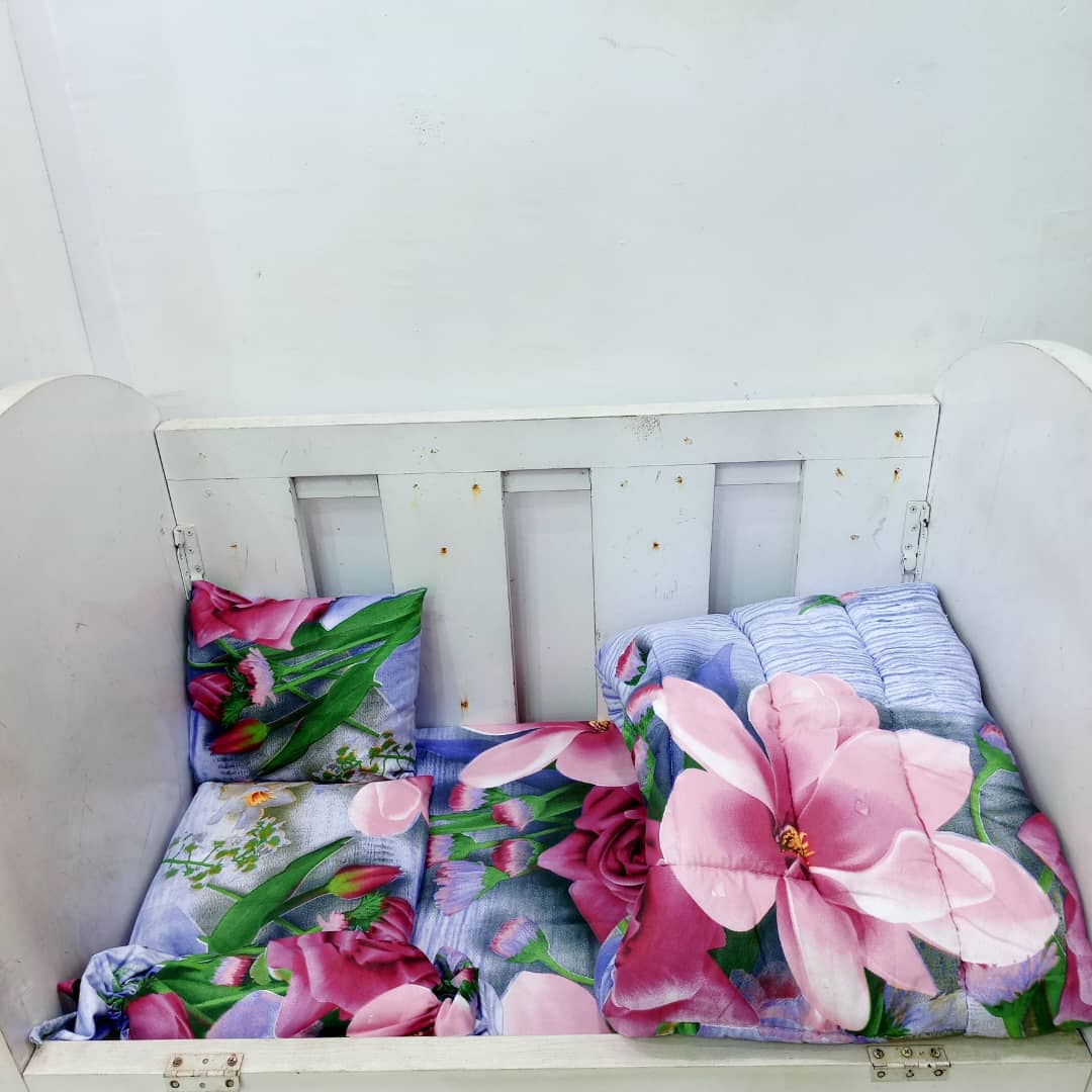 300 PINK ROSE BABYCOT SET