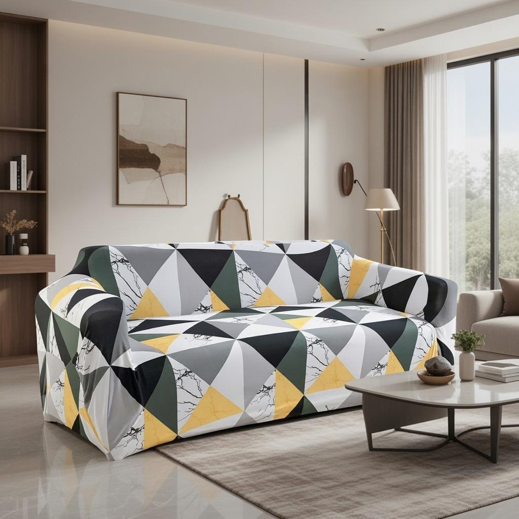 YELLOW ANGLE CHAIR COVER 3 SEATER ONLY